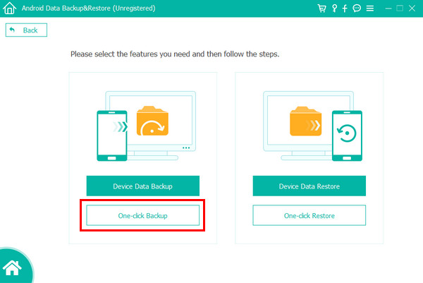 Click One Click Backup Button