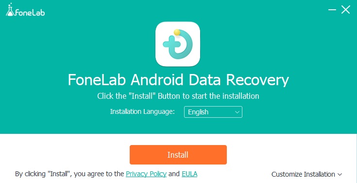 install and run FoneLab Android Data Recovery