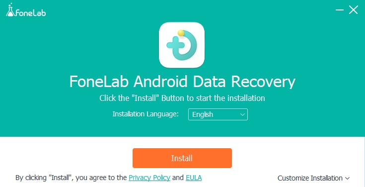 instale e execute o FoneLab Android Data Recovery