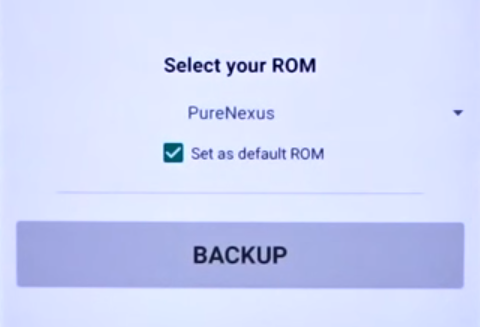 rom settings backup interface