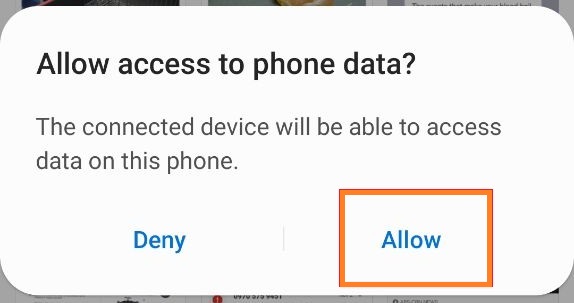 Tap Allow on your Samsung