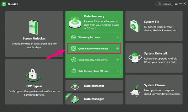 elérheti a DroidKit Data Recovery szolgáltatást