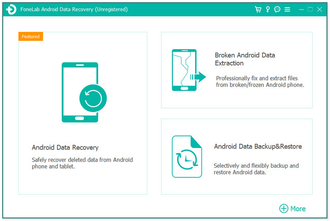 napsauta Android Data Recovery -painiketta