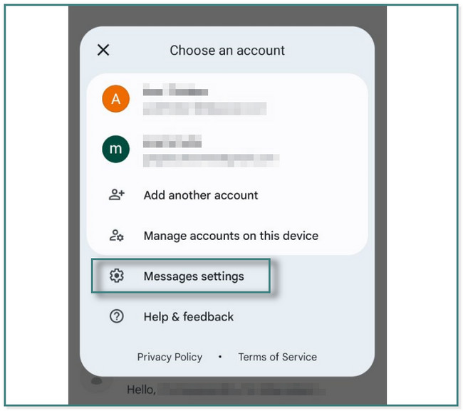Look for the Messages Settings