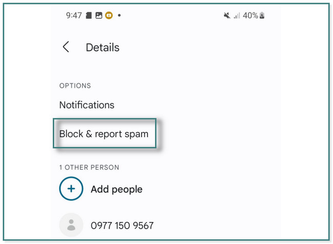 tap the Block & Report Spam button