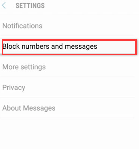 block via settings