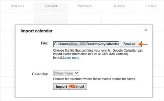 exportar la cuenta de Google del calendario de Samsung