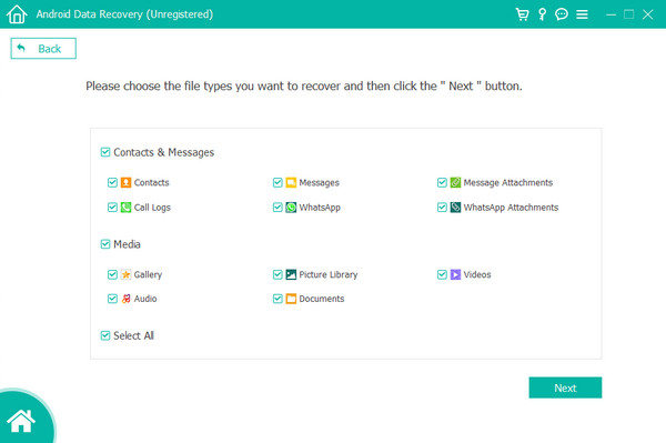click the types of files