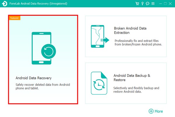 Klicka på funktionen Android Data Recovery.