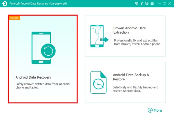 Haga clic en la función de recuperación de datos de Android.