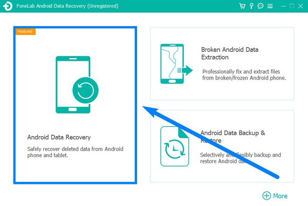 Selecione a opção Recuperação de dados do Android