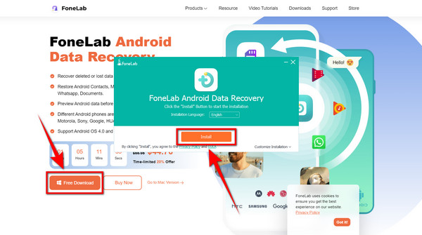 indítsa el a FoneLab for Android programot