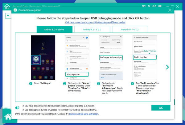 Conecta tu teléfono LG a la computadora mediante un cable USB