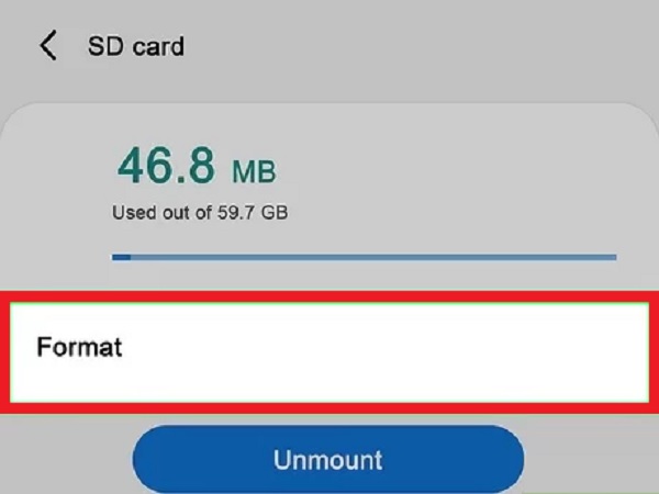 Format the Corrupted SD Card