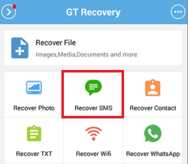 Извлечение текстовых сообщений Android с помощью GT Recovery для Android