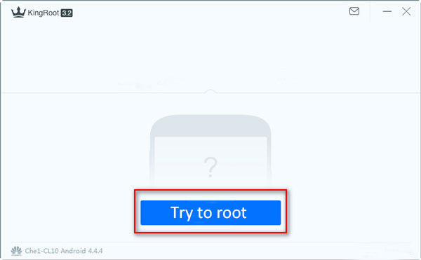 klik op de Root-knop