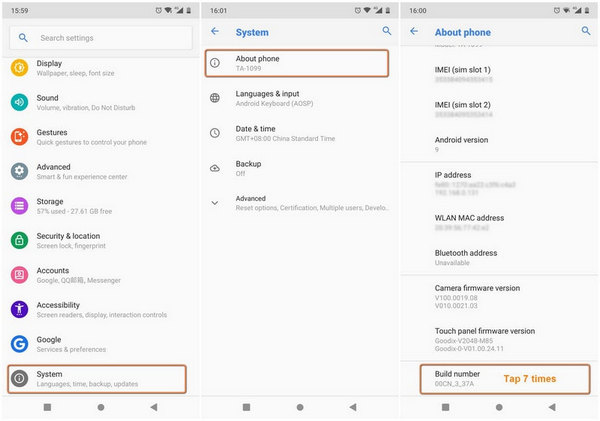 Aktivér USB-debugging på Nokia