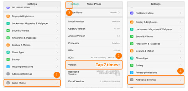 Enable USB Debugging on OPPO