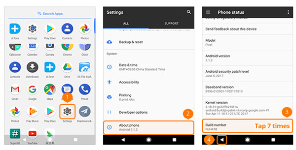 Enable USB Debugging on Google Phone