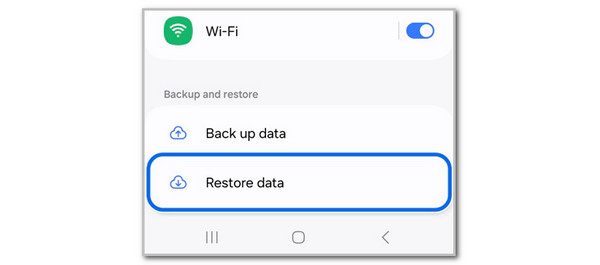 Tap Restore Data Button