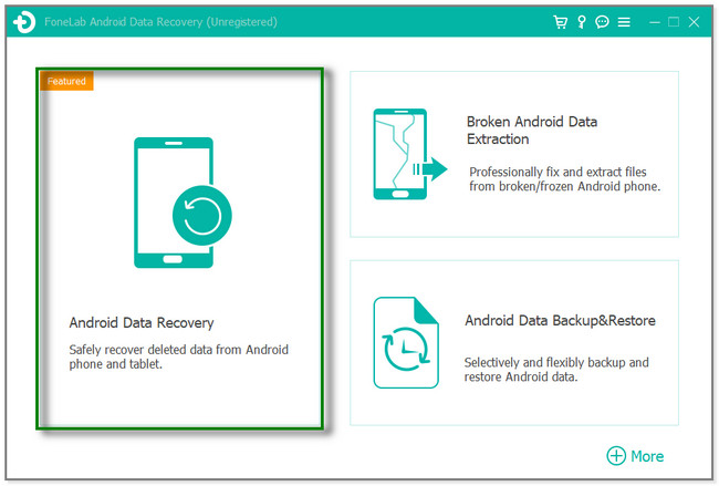 selecione o botão de recuperação de dados do Android