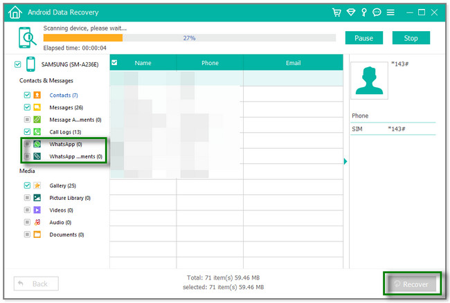 click the WhatsApp and WhatsApp Attachments section