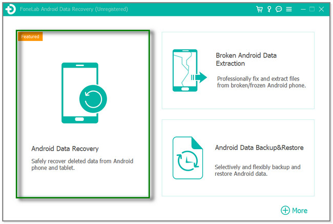 vyberte sekci Android Data Recovery