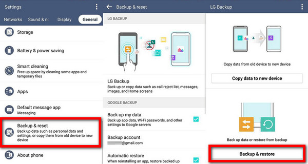 Hur man återställer raderade textmeddelanden från LG Phone på Inställningar