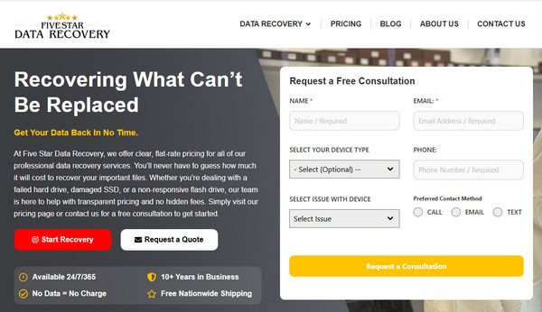 Five Star Data Recovery Interface