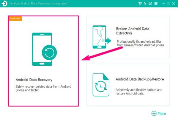 select the Android Data Recovery feature