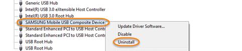 Disinstallazione del driver USB