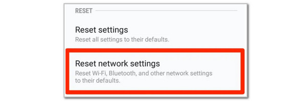 tap reset network settings