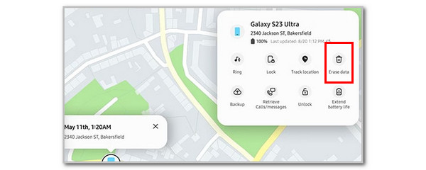 Select Erase Data Button