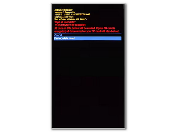 Tap Factory Data Reset Button