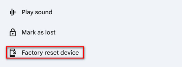 Choose Factory Reset Device Button
