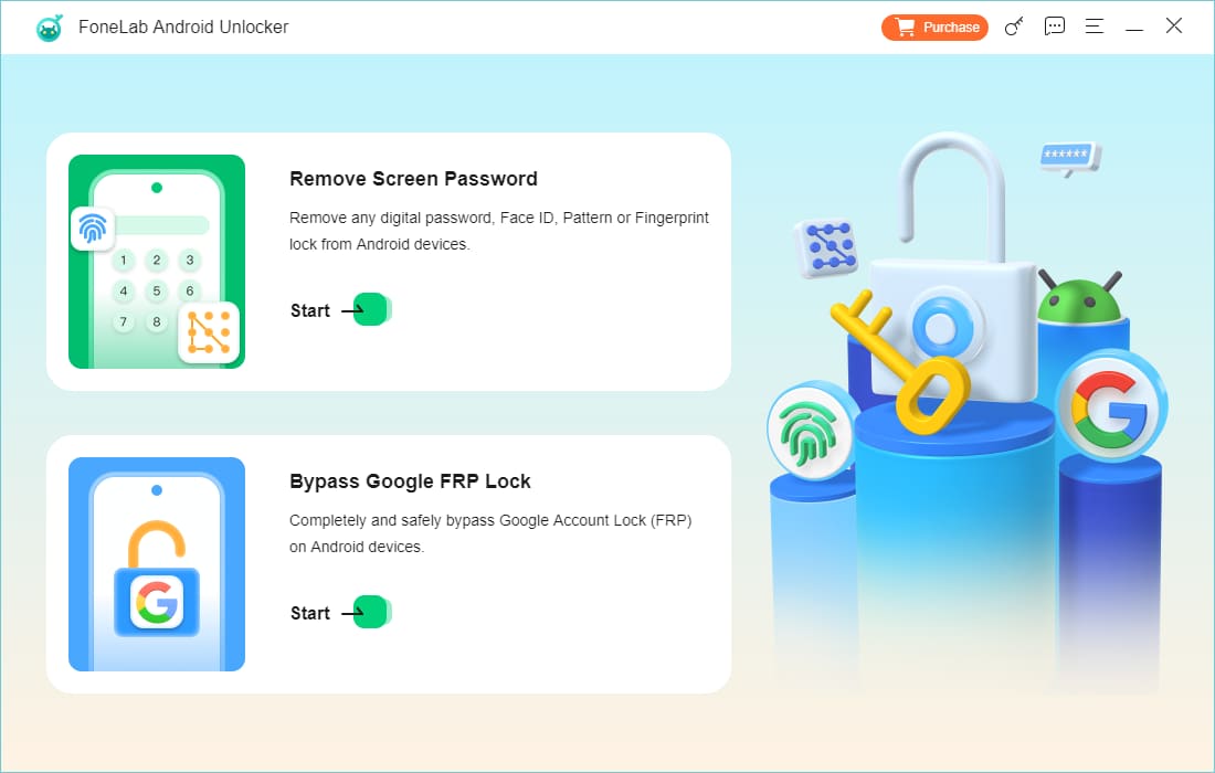 fonelab android ontgrendelingsinterface