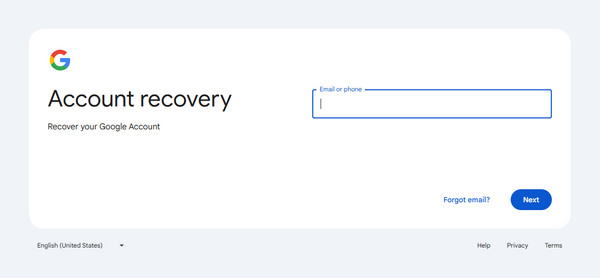 recover account on official recovery website