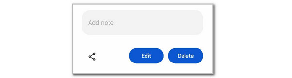 tap delete button