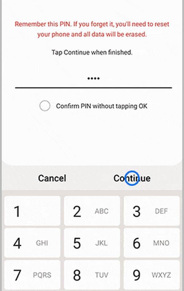 change pin on android