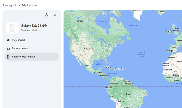 factory reset android using find my device