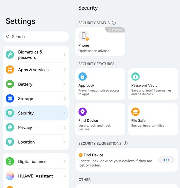 lock apps on huawei