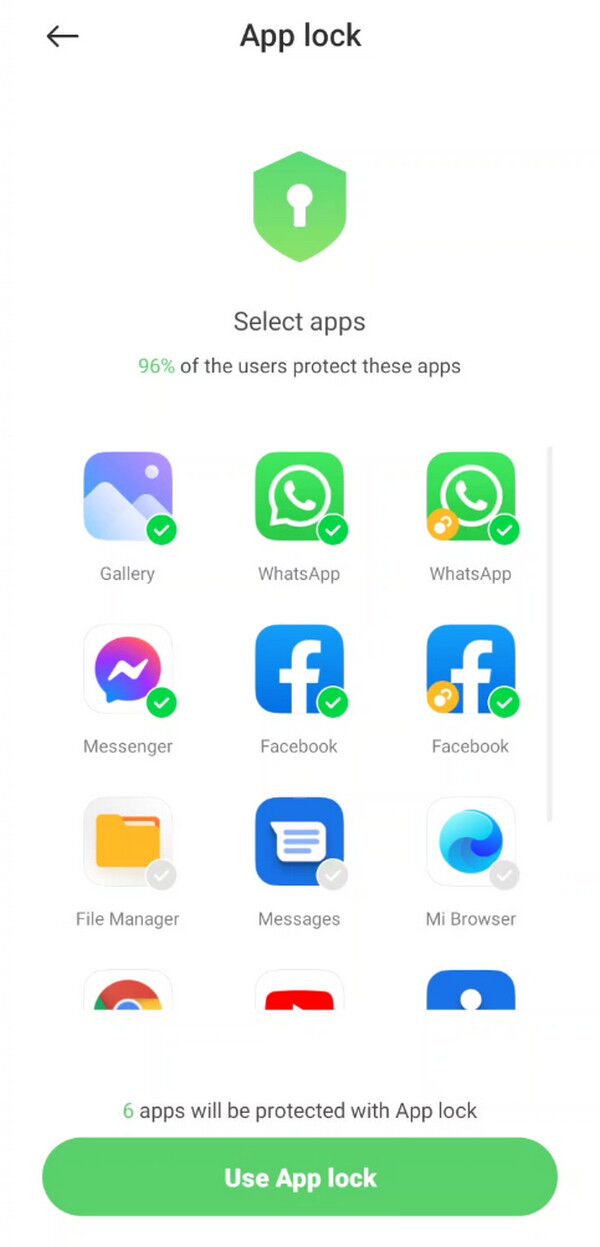 lock apps on xiaomi