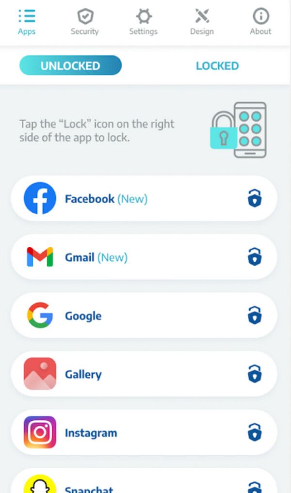 lock apps using third party app