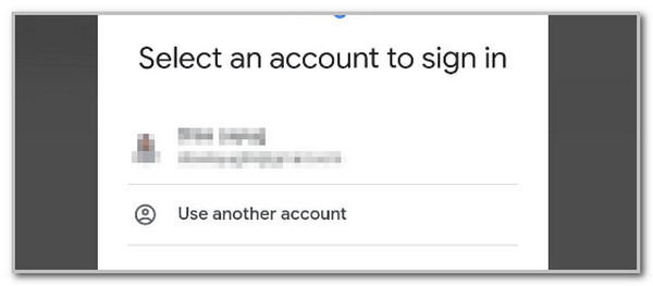 select your google account