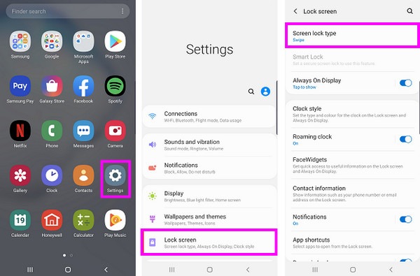 remove pin on settings app