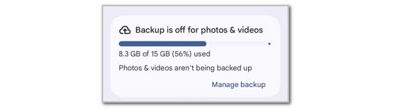 tap manage backup button