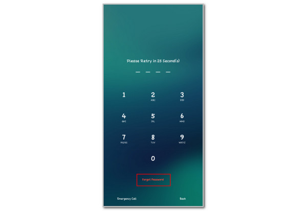 tap forgot pin or password