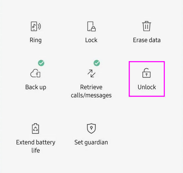 unlock android on find my mobile