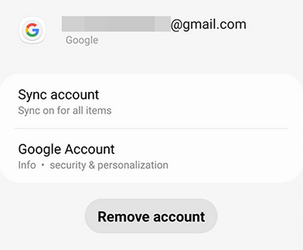 choose remove account