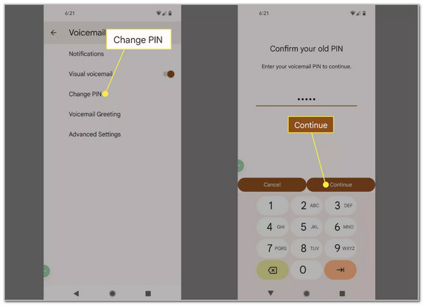 tap change pin